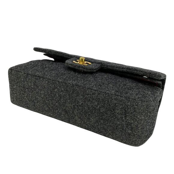 Chanel Vintage Quilted Wool Medium Classic Double Flap Bag - Picture 7 of 8